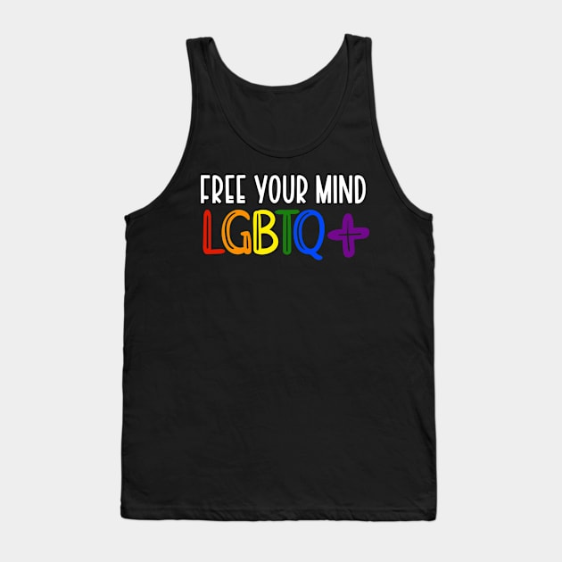 Free Your Mind LGBTQ+ Design Tank Top by OTM Sports & Graphics